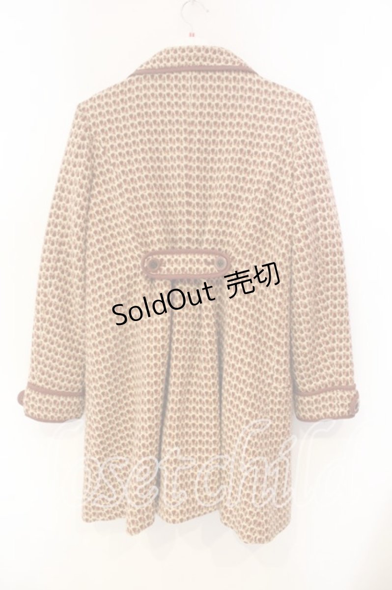画像2: axes femme / ファー付きツイードチェックコート【ファー欠品】  ブラウン×アイボリー O-25-12-22-058-AX-CO-IG-ZTC044 (2)