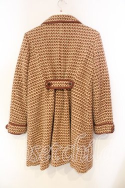 画像2: axes femme / ファー付きツイードチェックコート【ファー欠品】  ブラウン×アイボリー O-25-12-22-058-AX-CO-IG-OS