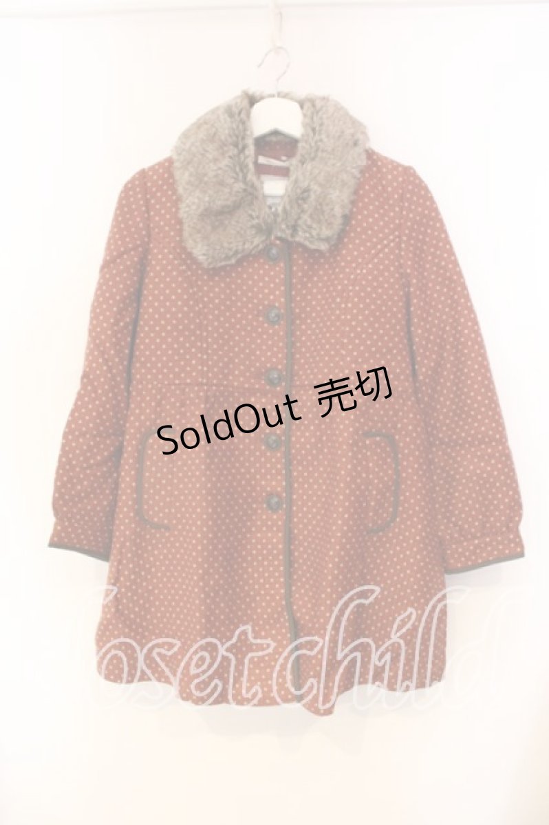 画像1: axes femme / ドット柄ワンピコート  オレンジ O-25-12-22-059-AX-CO-IG-ZTC043 (1)