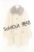 axes femme / ファーカラーコート Ｌ アイボリー×ブラウン O-25-12-22-061-AX-CO-IG-OS