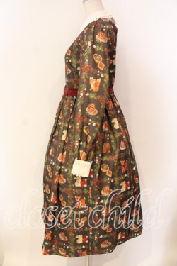 画像3: axes femme kawaii / 森のケーキ屋さん柄ワンピース  ブラウン O-25-12-22-004-AX-OP-IG-OS