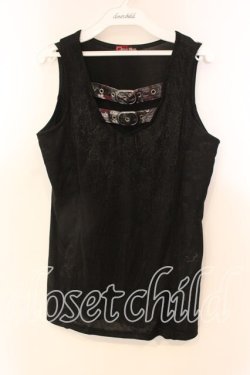 画像1: Qutie Frash / ベルトタンク  ブラック O-25-12-22-068-QU-TO-IG-OS