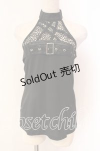 Qutie Frash / ホルターキャミ  ブラック O-25-12-22-005-QU-TO-IG-OS