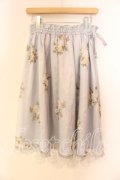 axes femme / ローズ刺繍チュールスカート  グレー O-25-12-22-071-AX-SK-IG-ZT517