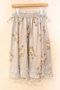 画像2: axes femme / ローズ刺繍チュールスカート  グレー O-25-12-22-071-AX-SK-IG-OS