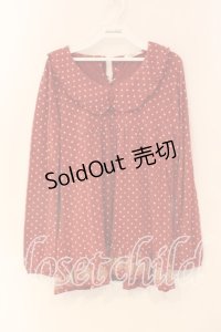 axes femme / ドット柄衿付きプルオーバー  アカ O-25-12-22-1001-AX-TO-IG-ZT517