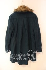 画像2: axes femme / ファーカラー付きコート M ターコイズ O-25-12-22-1005-AX-CO-IG-ZTC043 (2)