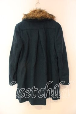 画像2: axes femme / ファーカラー付きコート M ターコイズ O-25-12-22-1005-AX-CO-IG-OS