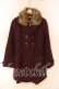 画像1: axes femme / ファー襟コート M ワイン O-25-12-22-1006-AX-CO-IG-OS (1)