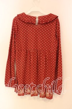 画像2: axes femme / ドット柄衿付きプルオーバー  アカ O-25-12-22-1001-AX-TO-IG-OS