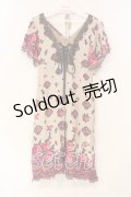 axes femme / Vネック花柄ワンピース M ベージュ O-25-12-22-1012-AX-OP-IG-OS