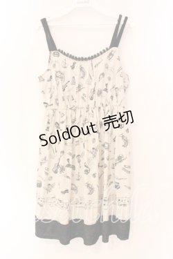 画像1: axes femme / 楽器柄キャミワンピース M ベージュ O-25-12-22-1013-AX-OP-IG-ZT525