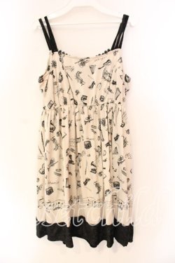 画像2: axes femme / 楽器柄キャミワンピース M ベージュ O-25-12-22-1013-AX-OP-IG-OS