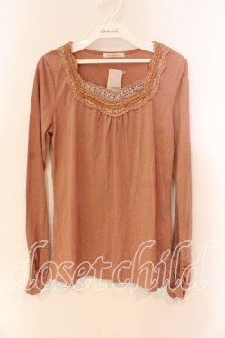 画像1: axes femme / パール使いインナープルオーバー M ピンクベージュ O-25-12-22-1021-AX-TO-IG-OS