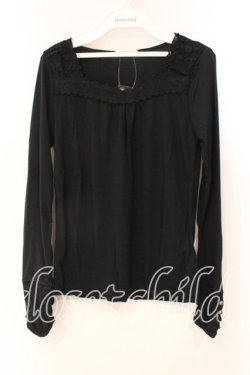 画像1: axes femme / レース配色カットソー M クロ O-25-12-22-1025-AX-TO-IG-OS