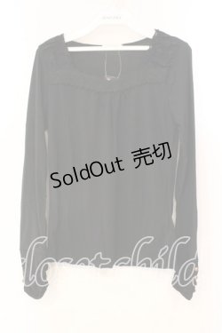 画像1: axes femme / レース配色カットソー M クロ O-25-12-22-1025-AX-TO-IG-ZT525