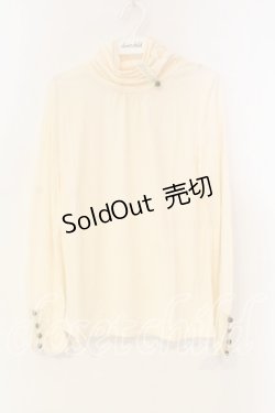 画像1: axes femme / レースボタン使いプチネックカットソー M アイボリー O-25-12-22-1026-0-TO-IG-ZT525