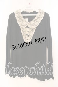 axes femme / 衿付きプルオーバー ｍ クロ O-25-12-22-1029-AX-TO-IG-OS