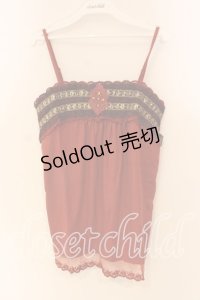 axes femme / ジャガードラインキャミソール M オレンジ O-25-12-22-1033-AX-TO-IG-ZT525