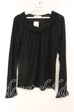 画像1: axes femme / カギ針使いインナープルオーバー M クロ O-25-12-22-1038-AX-TO-IG-OS