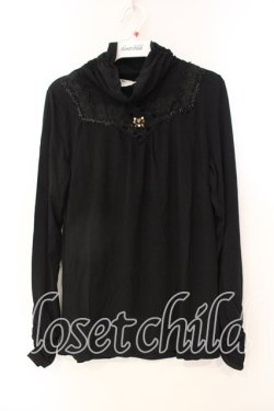 画像1: axes femme / 胸元ビジュータートル M クロ O-25-12-22-1041-AX-TO-IG-OS