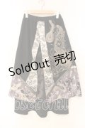 Qutie Frash / ハカマロングスカート  ブラック×シルバー O-25-12-22-074-QU-SK-IG-OS