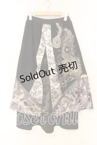 Qutie Frash / ハカマロングスカート  ブラック×シルバー O-25-12-22-074-QU-SK-IG-OS