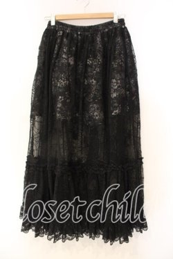 画像1: Qutie Frash / メッシュロングスカート  ブラック O-25-12-22-078-QU-SK-IG-OS