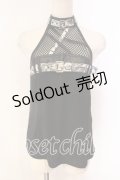 Qutie Frash / ホルターキャミ  ホワイトドラゴンサテン×ブラック O-25-12-22-006-QU-TO-IG-OS