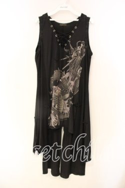 画像1: Qutie Frash / 気楡茶閃洸 Aラインチュニック  ブラック O-25-12-22-081-QU-OP-IG-OS