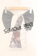 Qutie Frash / 飾り帯  ブラック×オフホワイト O-25-12-22-082-QU-ZA-IG-OS