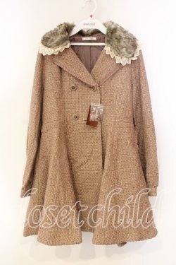 画像1: axes femme / キラキラツイードコート M ピンクベージュ O-25-12-22-087-AX-CO-IG-OS