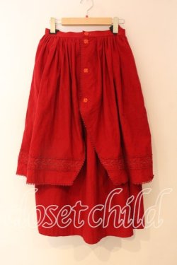 画像1: STREET ORGAN / オーバースカート付き起毛スカート M アカ O-25-12-22-089-EL-SK-OW-OS