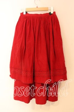 画像3: STREET ORGAN / オーバースカート付き起毛スカート M アカ O-25-12-22-089-EL-SK-OW-OS