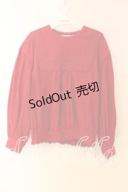 画像1: STREET ORGAN / レース使い起毛トップス M アカ O-25-12-22-090-EL-TO-OW-OS