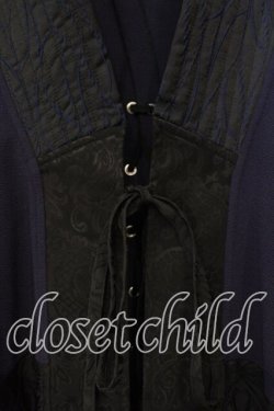 画像2: Qutie Frash / 和柄切り替え着物ロングカーディガン  ブルー O-25-12-22-096-QU-JA-OW-OS