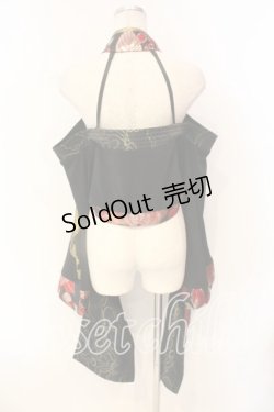 画像4: Qutie Frash / チャイナオフショル着物カーデ  ブラック×レッド O-25-12-22-098-QU-TO-OW-OS