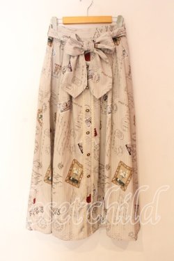 画像1: axes femme / ボン・ヴォヤージュ柄スカート  ベージュ O-25-12-22-019-AX-SK-IG-OS