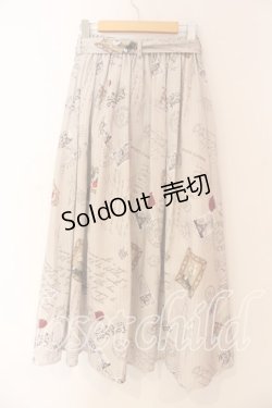 画像3: axes femme / ボン・ヴォヤージュ柄スカート  ベージュ O-25-12-22-019-AX-SK-IG-ZT393