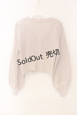 画像2: axes femme POETIQUE / 透かし編みショートニットカーデ Ｍ ピンク O-25-12-22-021-AX-TO-IG-ZT399