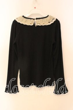 画像2: axes femme / レースカラーテレコカットソー Ｍ クロ O-25-12-22-022-AX-TO-IG-OS