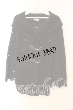 画像1: axes femme / オフタートルニットポンチョ Ｍ クロ O-25-12-22-023-AX-TO-IG-ZT507