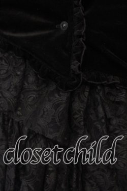 画像3: MARBLE / ゴシックエレガンス調アシンメトリー堕天使ドレスセット  黒ベロア×黒レースフリル×アンティークゴールドカメオ O-25-12-22-002-GO-OP-IG-OS