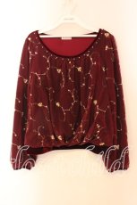 画像1: axes femme / 花刺繍レースプルオーバー M ワイン O-25-12-22-028-AX-TO-OW-ZT506 (1)