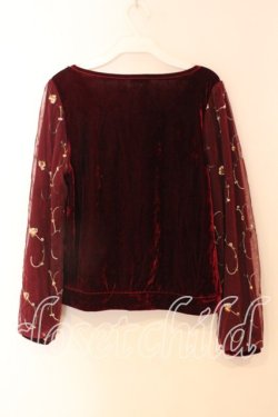 画像2: axes femme / 花刺繍レースプルオーバー M ワイン O-25-12-22-028-AX-TO-OW-OS