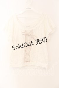 axes femme / レース使い編み上げプルオーバー M キナリ O-25-12-22-029-AX-TO-OW-OS