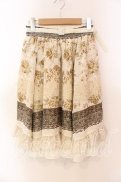 画像1: axes femme / スカーフ柄イレヘムスカート M ベージュ O-25-12-22-031-AX-SK-OW-OS