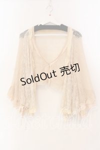 axes femme / レースレイヤードケープ風鍵編みボレロ M キナリ O-25-12-22-033-AX-TO-OW-ZT504