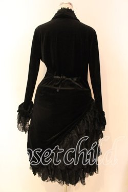 画像5: MARBLE / ゴシックエレガンス調アシンメトリー堕天使ドレスセット  黒ベロア×黒レースフリル×アンティークゴールドカメオ O-25-12-22-002-GO-OP-IG-OS