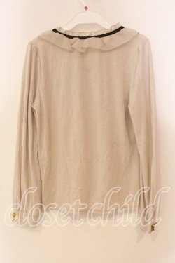 画像2: axes femme / リボンボタン使いブラウス風プルオーバー M ベージュ O-25-12-22-034-AX-TO-OW-OS